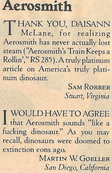 Aerosmith / Truly Platinum Dinosaur | Magazine Article (1979)
