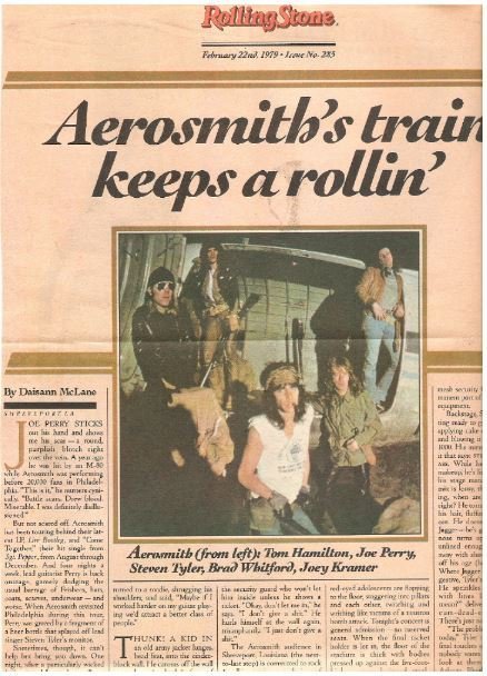 Aerosmith / Aerosmith's Train Keeps A Rollin' | Magazine Article with 2 Photos (1979)