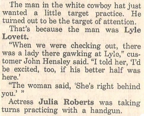Lovett, Lyle / The Man in the White Cowboy Hat | Newspaper Article (1993)