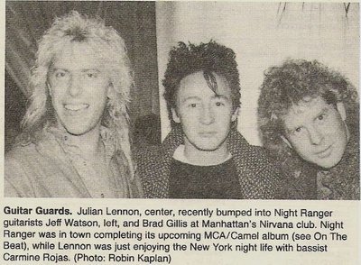 Lennon, Julian / With Night Ranger Guitarists | Magazine Photo with Caption (1986)