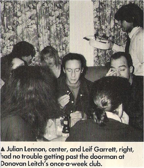Lennon, Julian / With Leif Garrett at Donovan Leitch&#39;s Club | Magazine Photo with Caption (1990)