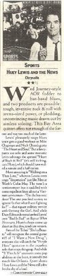 Lewis, Huey (and The News) / Sports - Album Review #1 | Magazine Article (1984)