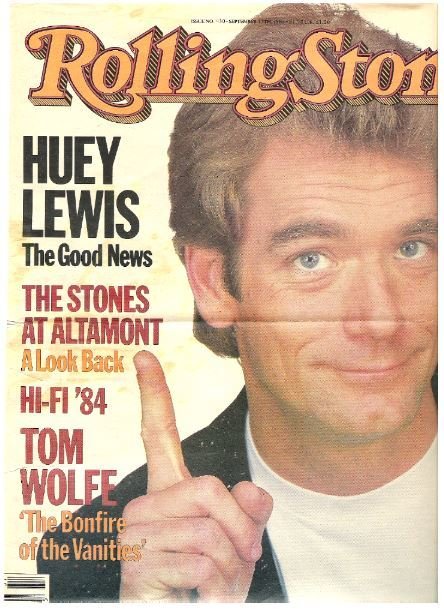 Lewis, Huey (and The News) / The Good News (Rolling Stone Cover) | Magazine Article with 3 Photos (1984)
