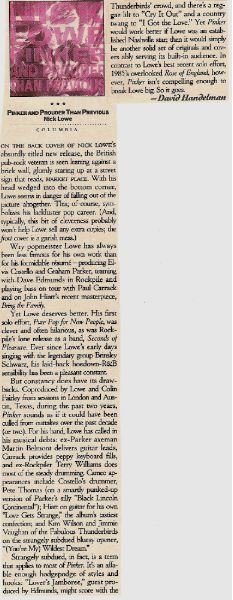 Lowe, Nick / Pinker and Prouder Than Previous / 1988