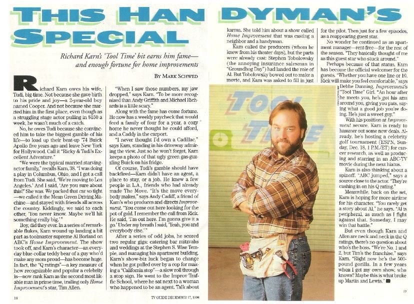 Karn, Richard / This Handyman&#39;s Special | Magazine Article with Photo (1994)