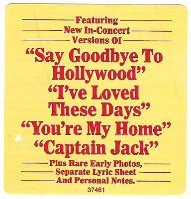 Joel, Billy / Songs In the Attic / Columbia 37461 / Sticker / 1981 Issue