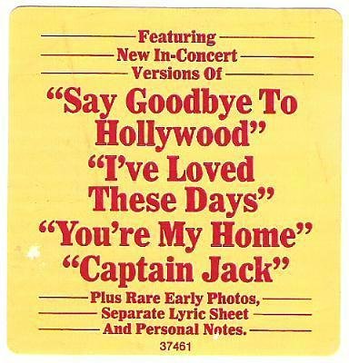 Joel, Billy / Songs In the Attic / Columbia 37461 / Sticker / 1981 Issue