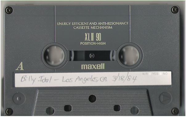 Idol, Billy / Los Angeles, CA - March 18, 1984 | Live + Rare Cassette