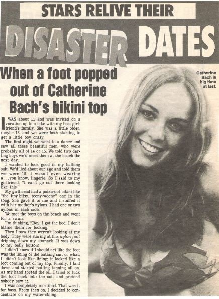 Bach, Catherine / When a Foot Popped Out of Catherine Bach's Bikini Top |  Magazine Article + Photo | 1990