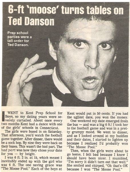 Danson, Ted / 6-Ft. Moose Turns Tables on Ted Danson | Magazine Article + Photo | 1990