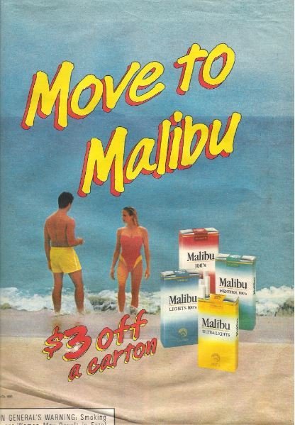 Malibu (Cigarettes) / Move to Malibu | Magazine Ad | 1990