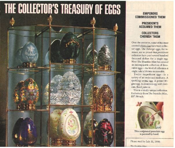 Franklin Mint, The / The Collector's Treasury of Eggs | Magazine Ad | 1990