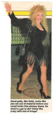 Parton, Dolly / Vamp Like Crazy with Lots of Fringe! | Magazine Photo with Caption | 1990