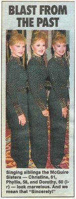 McGuire Sisters, The / Blast From the Past | Magazine Photo with Caption | 1990