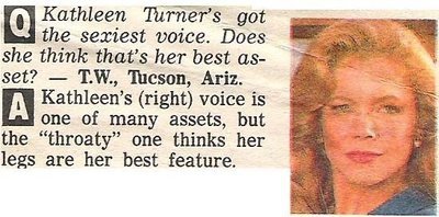 Turner, Kathleen / Voice One of Many Assets | Magazine Article with Photo | 1990