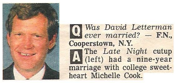 Letterman, David / Ever Married? | Magazine Article with Photo | 1990