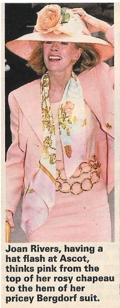 Rivers, Joan / Pricey Bergdorf Suit | Magazine Photo with Caption | 1992