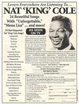 Cole, Nat King / The Legendary Nat King Cole - Ad #1 | Magazine Ad | 1992