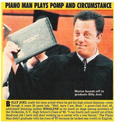 Joel, Billy / Piano Man Plays Pomp and Circumstance | Magazine Photo with Caption | 1992
