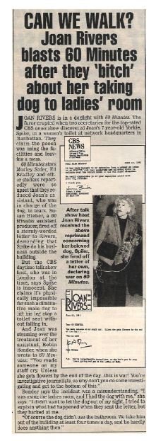 Rivers, Joan / Can We Walk? | Magazine Article with Photo | 1992