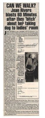 Rivers, Joan / Can We Walk? | Magazine Article with Photo | 1992