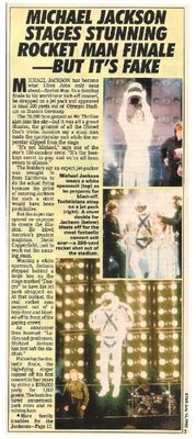 Jackson, Michael / Stages Stunning Rocket Man Finale | Magazine Article with 3 Photos | 1992