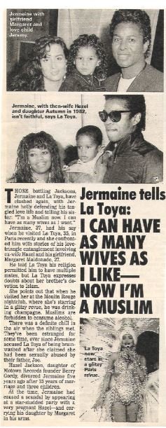 Jackson, Jermaine / I Can Have As Many Wives As I Like - Now I'm a Muslim | Magazine Article with 3 Photos | 1992