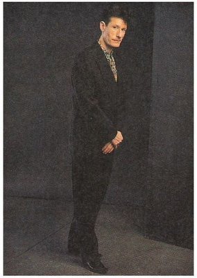 Lovett, Lyle / Black Washed Silk Double-Breasted Suit | Magazine Photo | 1992