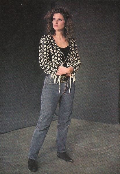 Timmins, Margo / Black Leather Shoelace Jacket | Magazine Photo | 1992
