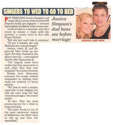 Simpson, Jessica (+ Nick Lachey) / Singers to Wed to Go to Bed | Magazine Article with Photo | 2002