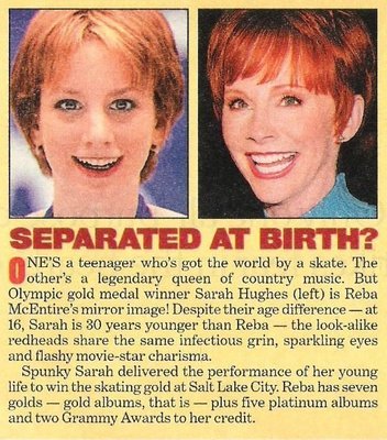 McEntire, Reba (+ Sarah Hughes) / Separated at Birth? | Magazine Article with Photo | 2002