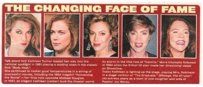 Turner, Kathleen / The Changing Face of Fame | Magazine Article with 5 Photos | 2002