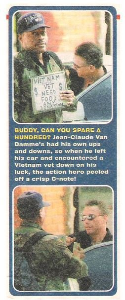 Van Damme, Jean-Claude / Buddy, Can You Spare a Hundred? | 2 Magazine Photos with Caption | 2002