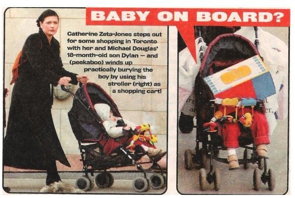 Zeta-Jones, Catherine / Baby On Board? | 2 Magazine Photos with Caption | 2002