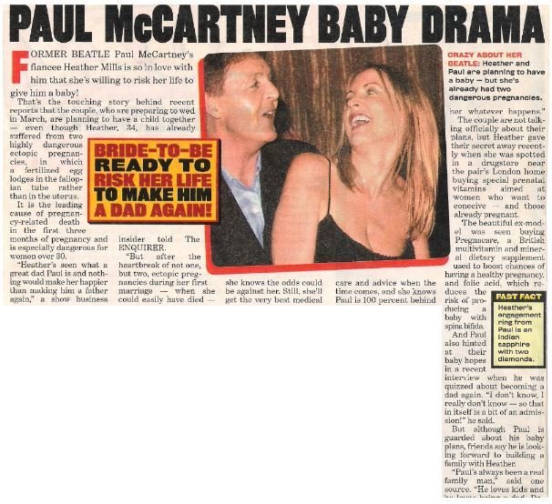 McCartney, Paul / Paul McCartney Baby Drama | Magazine Article with Photo | 2002