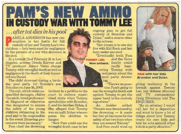 Anderson, Pamela / Pam&#39;s New Ammo | Magazine Article with 2 Photos | 2002 | with Tommy Lee