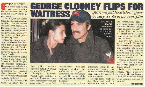 Clooney, George / George Clooney Flips For Waitress | Magazine Article with Photo | 2002