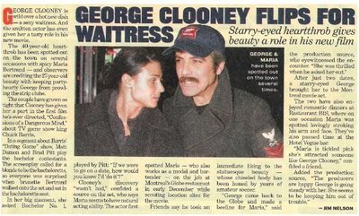 Clooney, George / George Clooney Flips For Waitress | Magazine Article with Photo | 2002