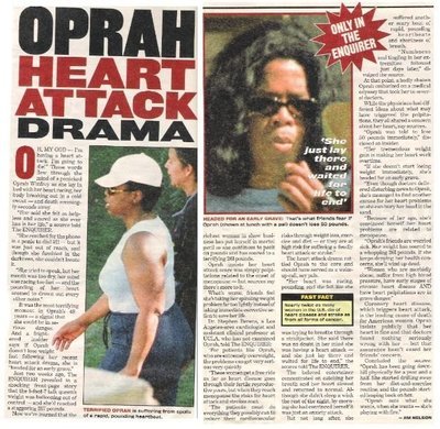 Winfrey, Oprah / Oprah Heart Attack Drama | Magazine Article with 2 Photos| 2002