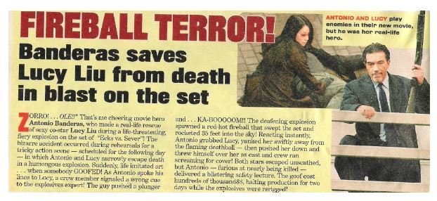 Banderas, Antonio / Fireball Terror! | Magazine Article with 2 Photos | 2002
