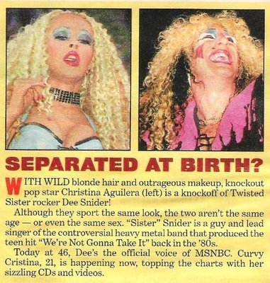 Aguilera, Christina / Separated at Birth? | Magazine Article with 2 Photos | 2002 | with Dee Snider