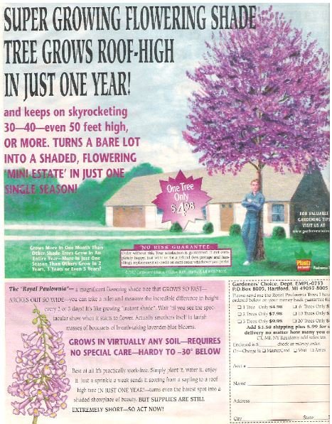Gardeners' Choice / The Royal Paulownia | Magazine Ad (Full Page) | 2002