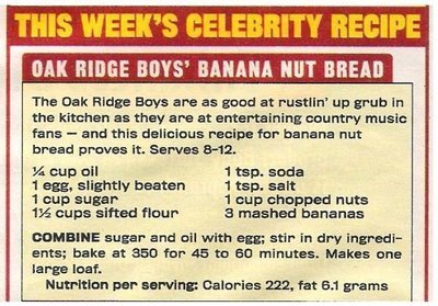 Oak Ridge Boys / Oak Ridge Boys' Banana Nut Bread | Celebrity Recipe | 2002