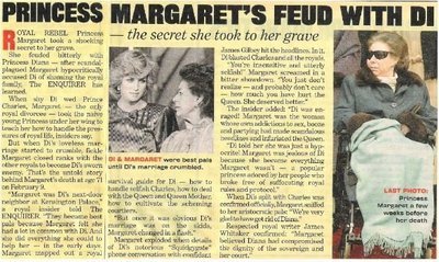 Princess Diana / Princess Margaret&#39;s Feud With Di | Magazine Article with 2 Photos | 2002