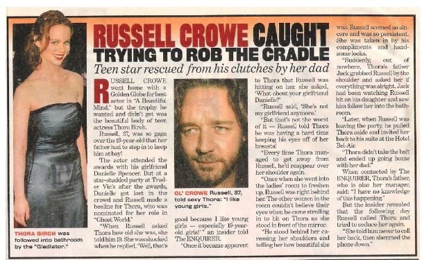 Crowe, Russell / Caught Trying to Rob the Cradle / 2002
