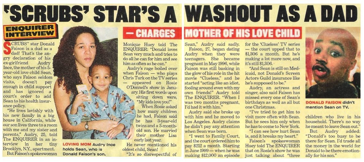 Faison, Donald / Scrubs Star's a Washout As a Dad | Magazine Article with 2 Photos | 2002