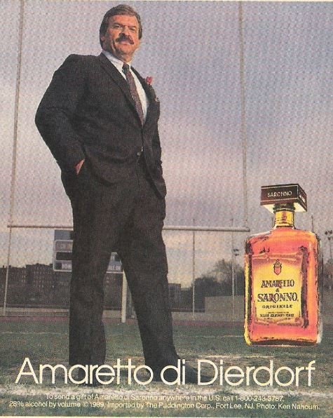 Disaronno / Amaretto di Saronno - Ameretto di Dierdorf | Magazine Ad | 1989 | Dan Dierdorf