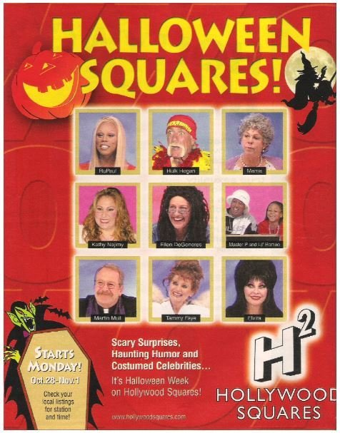 Hollywood Squares (TV Show) / Halloween Squares! | Magazine Ad (Full Page) | 2002