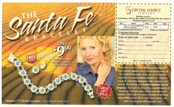 Crystal Source (Jewelry) / The Santa Fe Bracelet | Magazine Ad | 2002