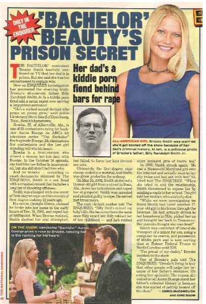 Bachelor, The (TV Show) / Brooke Smith - Bachelor Beauty's Prison Secret | Magazine Article with 3 Photos | 2002